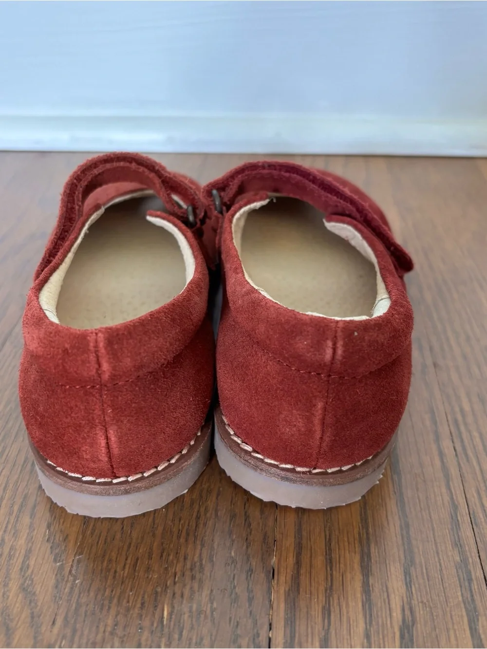 Mini Boden Girls Burgundy Suede Mary Janes